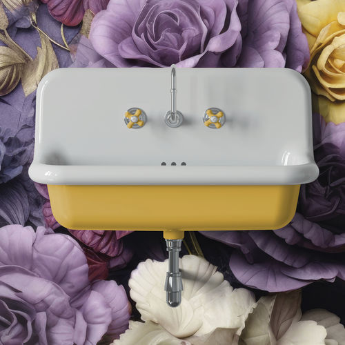 Lavabo sospeso - TCL90 - BLEU PROVENCE - in ceramica / rettangolare / classico