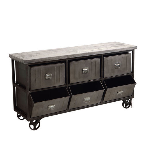 Mobile lavabo doppio - MBMETRO2 - BLEU PROVENCE - da appoggio / in legno / in metallo