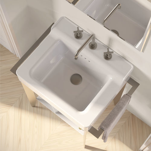 Lavabo a muro - BP461 - BLEU PROVENCE - in ceramica / lucido / Made in Italy