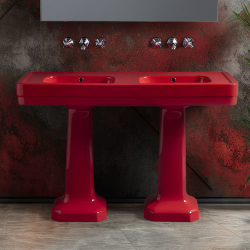 Lavabo sospeso - BP9130 - BLEU PROVENCE - in ceramica / con specchio regolabile / lucido