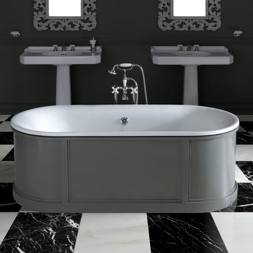 Vasca da bagno ovale - CHIC - BLEU PROVENCE - da appoggio / in ghisa / bianca