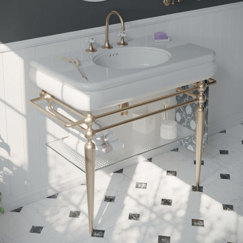 Lavabo sospeso - ROMANTICA - BLEU PROVENCE - in ceramica / colorato / Made in Italy