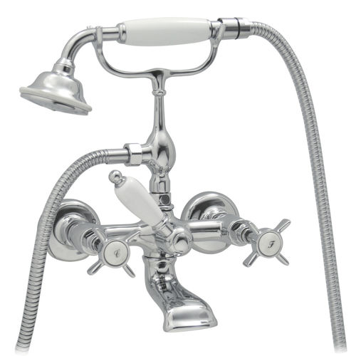 Miscelatore doppio comando per vasca - RV110 - BLEU PROVENCE - da parete / in ottone / da bagno