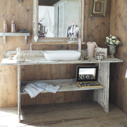 Mobile lavabo da appoggio - THYM - BLEU PROVENCE - in legno / classico