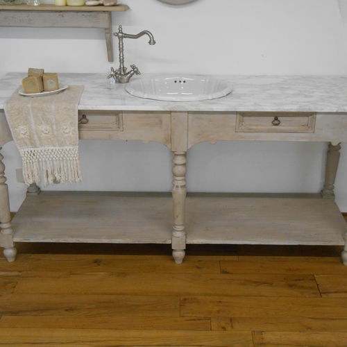 Mobile lavabo da appoggio - SAUGE - BLEU PROVENCE - in legno / classico