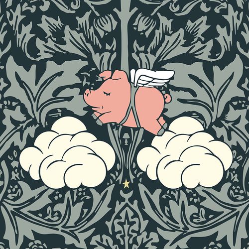 Carta da parati in stile - MORRIS DREAM - CLASSIC DARK GREEN WITH COLOURS - Mineheart - in tessuto non tessuto / floreale / con motivi naturali