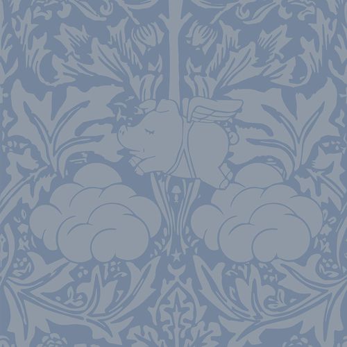 Carta da parati in stile - MORRIS DREAM - GREY CAPTAIN BLUE - Mineheart - in tessuto non tessuto / con motivi floreali / con motivi naturali
