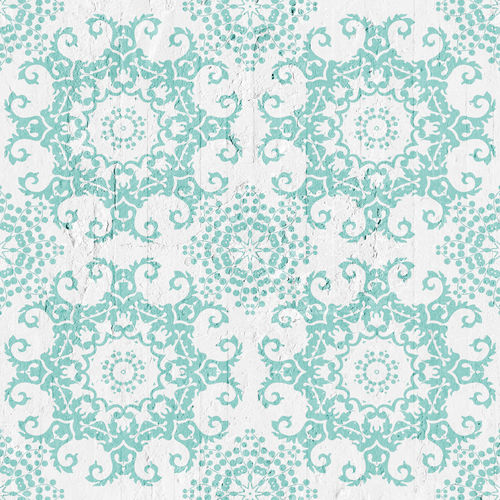 Carta da parati classica - AQUAMARINE OPTICAL DAMASK - Mineheart - in tessuto non tessuto / damasco / aspetto cemento