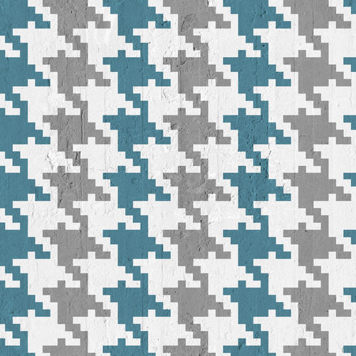 Carta da parati contemporanea - PETROLEUM &amp; GREY PIED DE POULE - Mineheart - in tessuto non tessuto / a motivi / aspetto tessuto