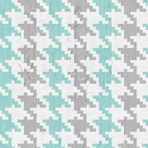 Carta da parati contemporanea - PIED DE POULE -AQUAMARINE &amp; GREY - Mineheart - in tessuto non tessuto / a motivi / aspetto tessuto