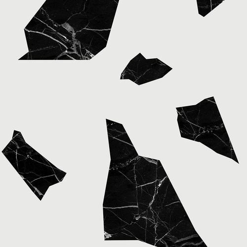 Carta da parati moderna - MARBLE FRAGMENT - BLACK &amp; WHITE - Mineheart - in tessuto non tessuto / a motivi / aspetto marmo