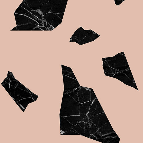 Carta da parati contemporanea - MARBLE FRAGMENT- BLACK &amp; PINK - Mineheart - in tessuto non tessuto / a motivi / aspetto marmo