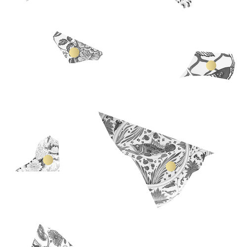 Carta da parati contemporanea - WHITE &amp; GREY PLATE FRAGMENT - Mineheart - in tessuto non tessuto / a motivi / aspetto marmo