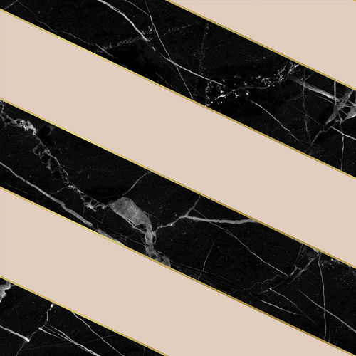 Carta da parati contemporanea - DIAGONAL MARBLE - BLACK &amp; PINK - Mineheart - in tessuto non tessuto / geometrica / aspetto marmo