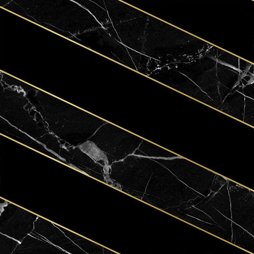 Carta da parati contemporanea - DIAGONAL MARBLE - BLACK - Mineheart - in tessuto non tessuto / a righe / aspetto marmo