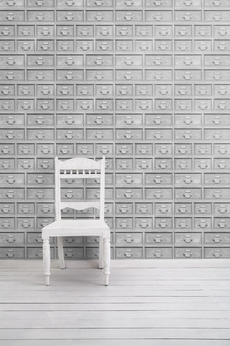 Carta da parati classica - INDUSTRIAL DRAWERS - Mineheart - vintage / in tessuto / in vinile