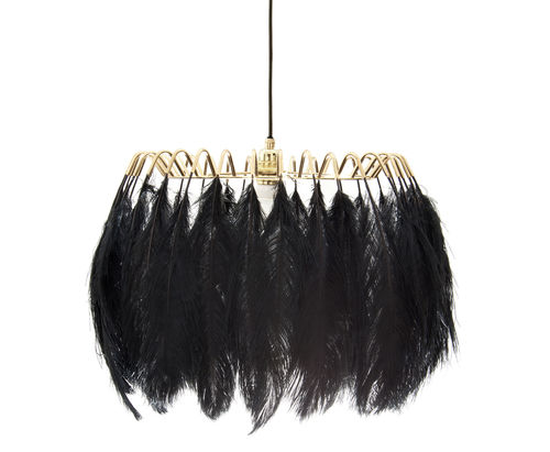 Lampada a sospensione - FEATHER - Mineheart - in piume / in acciaio / contemporanea
