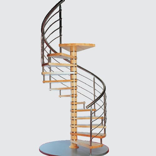 Scala a chiocciola - INOX - interSCALA - con gradini in legno / con struttura in legno / contemporanea