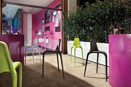 Sedia alta contemporanea - NONO’ - ALMA DESIGN S.R.L. - in polipropilene / impilabile / per uso residenziale