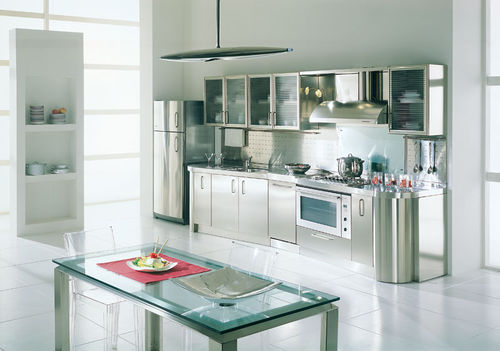 Cucina contemporanea - WAGON - ARCA CUCINE ITALIA S.R.L. - in vetro / in acciaio inossidabile / con impugnature