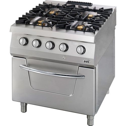 Blocco cottura a gas - 900 : 7865.N1.80908.10 - Ozti - professionale / 4 fuochi / 1 forno