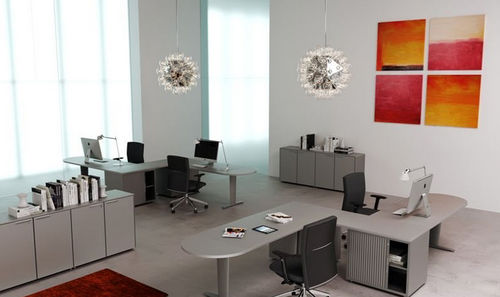 Scrivania per open space - CORA - MASCAGNI - contemporanea / in legno / con contenitore