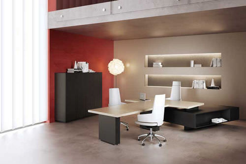 Tavolo da riunione contemporaneo - MAST - MASCAGNI - in legno / con contenitore / professionale