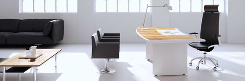 Scrivania direzionale - ARCO - MASCAGNI - contemporanea / in legno / con contenitore