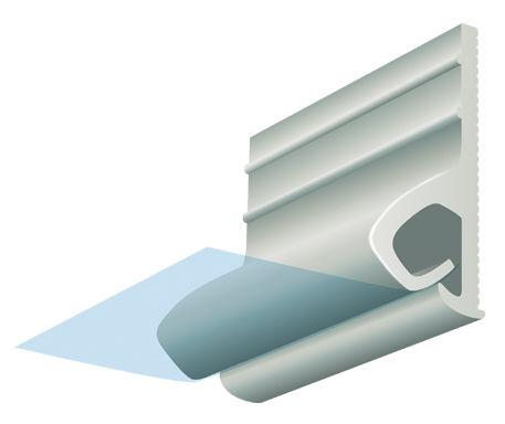 Profilato per fissaggio in PVC - P-CWR - CLIPSO - per soffitto teso
