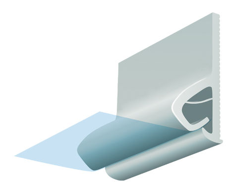Profilato per fissaggio in PVC - P-CWS - CLIPSO - per soffitto teso