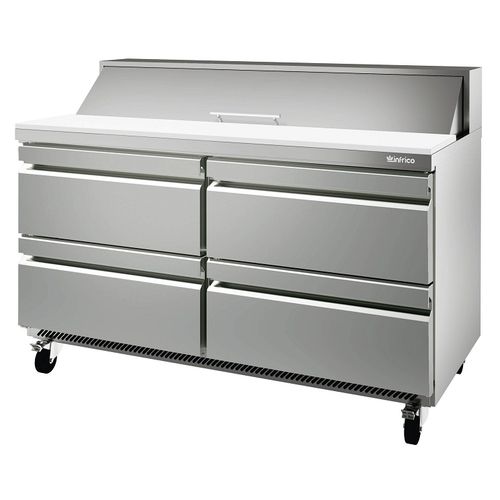 Saladette professionale - UC 60 P 4D - INFRICO, S.L. - in acciaio inossidabile / refrigerata / con rotelle