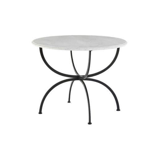 Tavolo d'appoggio classico - H 11231 - GUADARTE - in marmo / con supporto in ferro forgiato / rotondo