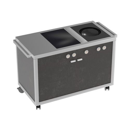 Cucina mobile - WOK & INDUCTION TOP STATION - LA TAVOLA S.R.L. - contemporanea / in acciaio inossidabile / con impugnature