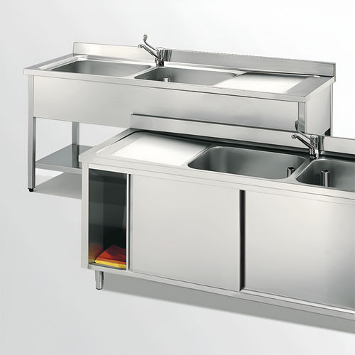 Mobile lavello in acciaio inossidabile - LASA S.R.L. - con piedi / per giardino / per cucina professionale
