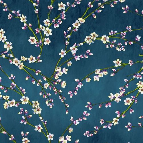 Tessuto da tappezzeria - FLEURS D'AMANDIER - Olivier Thévenon Selection - a fiori / in cotone / lavabile