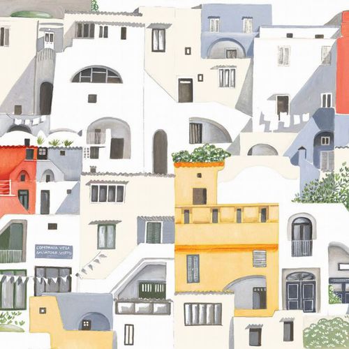 Tessuto da tappezzeria - POSITANO - Olivier Thévenon Selection - per tende / con motivo urbano / in cotone