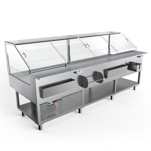 Vetrina refrigerata espositiva - Chicago - Moving Glass & Metal Design - per macelleria / in acciaio inossidabile / in alluminio