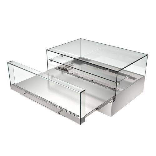 Vetrina refrigerata espositiva - Gold - Moving Glass & Metal Design - con scaffali / per pasticceria / in acciaio inossidabile