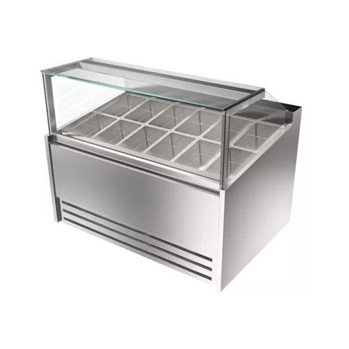 Vetrina refrigerata espositiva - Oasi - Moving Glass & Metal Design - per pasticceria / in acciaio inossidabile / senza ante