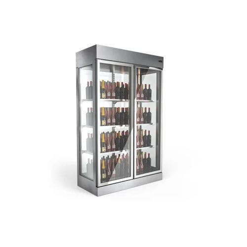 Vetrina refrigerata espositiva - Las Vegas - Moving Glass & Metal Design - in acciaio inossidabile / con sportello battente / con scaffali regolabili