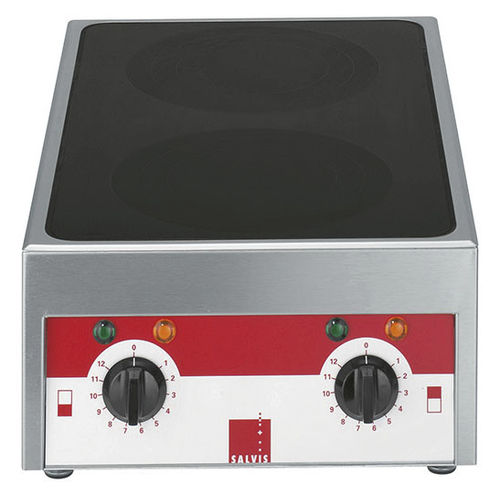 Piano cottura elettrico - SMARTLINE CERAMIC - SALVIS AG - professionale / 2 fuochi / da appoggio