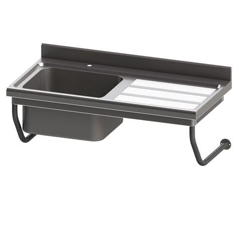 Lavello a 2 vasche - PAS221 - SOFINOR SAS - con gocciolatoio / in acciaio inossidabile / sospeso