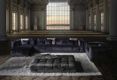 Divano d'angolo - BOND MODULAR - ASCENSION LATORRE - contemporaneo / in tessuto / nero