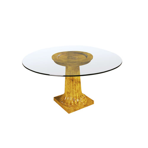 Tavolo da pranzo classico - RODAS - ACANTO - in vetro / con supporto in marmo / con base in resina