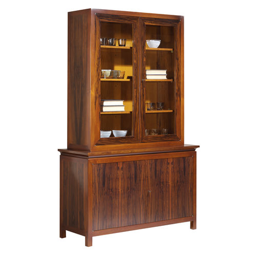 Credenza con alzata contemporanea - GALEA - ACANTO - in noce / impiallacciata in legno
