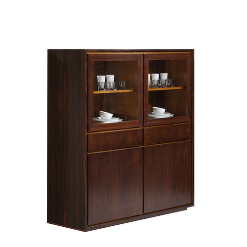 Credenza con alzata contemporanea - KENYA - ACANTO - impiallacciata in legno