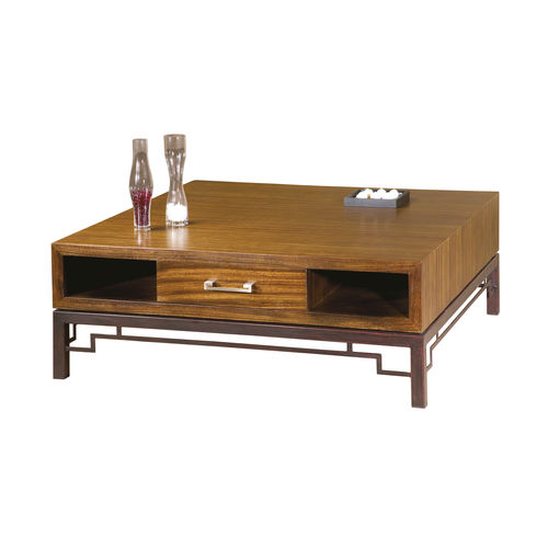Tavolino basso classico - PARZAN  - ACANTO - in legno / con supporto in metallo / quadrato