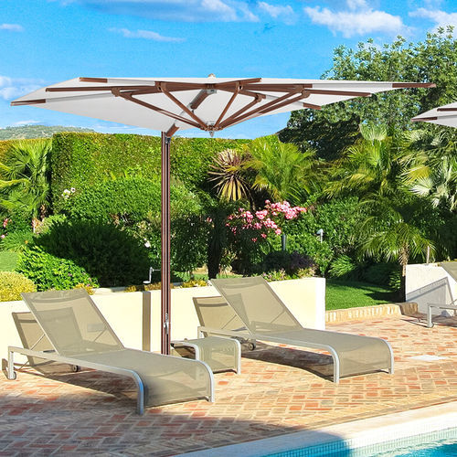 Ombrellone quadrato - OCEAN MASTER MAX ZERO HORIZON CANTILEVER - TUUCI - laterale / in tessuto / in legno