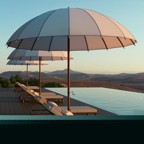 Ombrellone rotondo - OCEAN MASTER MAX BOLERO - TUUCI - palo centrale / in termoplastica / in alluminio