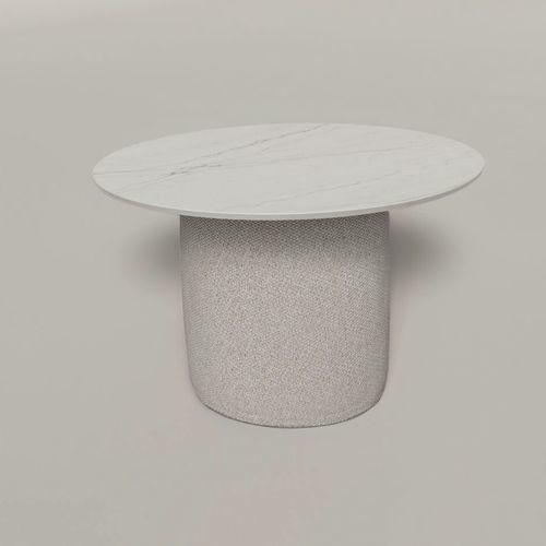 Pouf contemporaneo - MORANO - TUUCI - in porcellana / tondo / con tavolo integrato